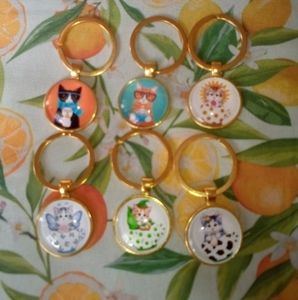3/$25 Cat kitty 😸 keychains handmade